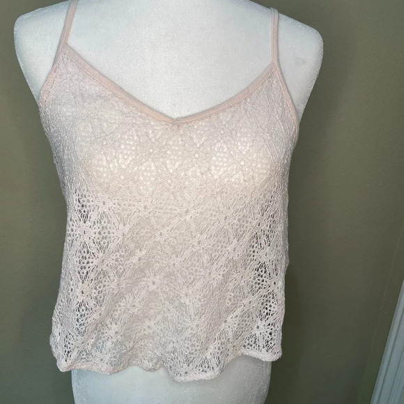 AMERICAN EAGLE Sheer Lace Crop Tank - M - Picture 2 of 4